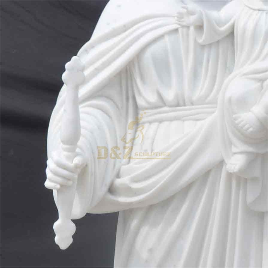 Custom White Marble Virgin Mary Holding Baby Jesus Statue DZ-497