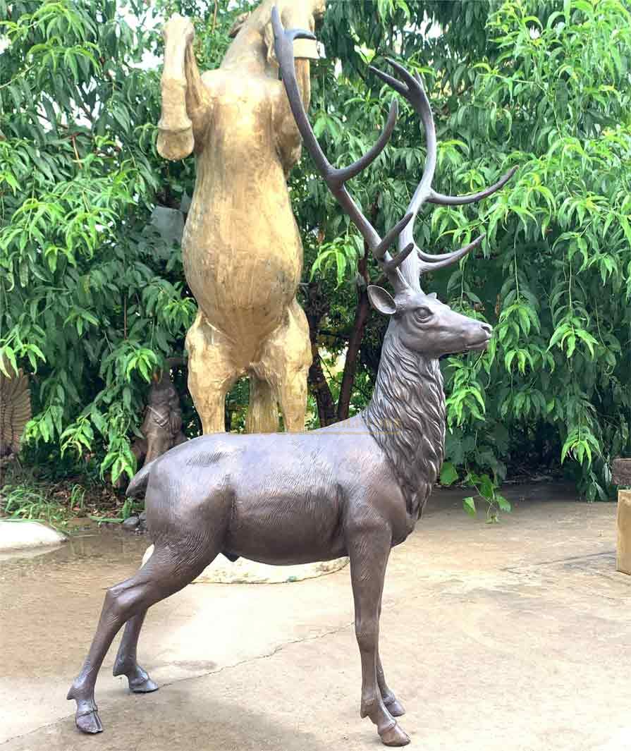 Life size bronze deer statues for sale DZ-498