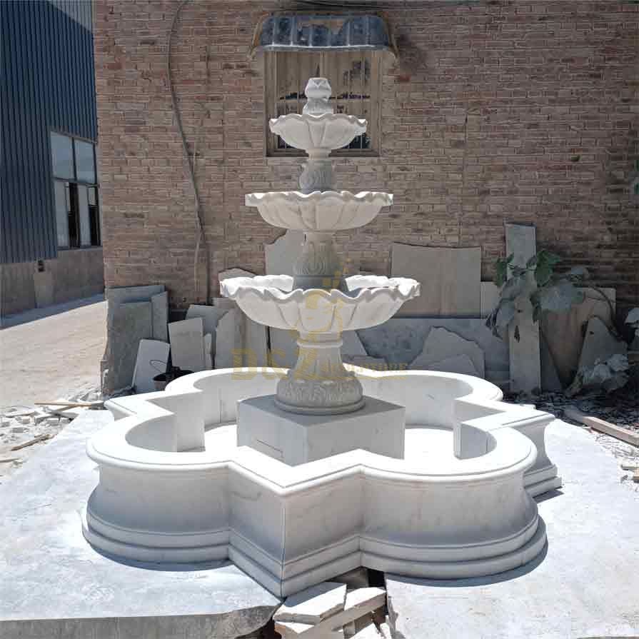 Large White Marble Outdoor Fountain Sculpture For Sale DZ-499