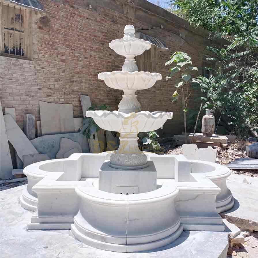 Large White Marble Outdoor Fountain Sculpture For Sale DZ-499