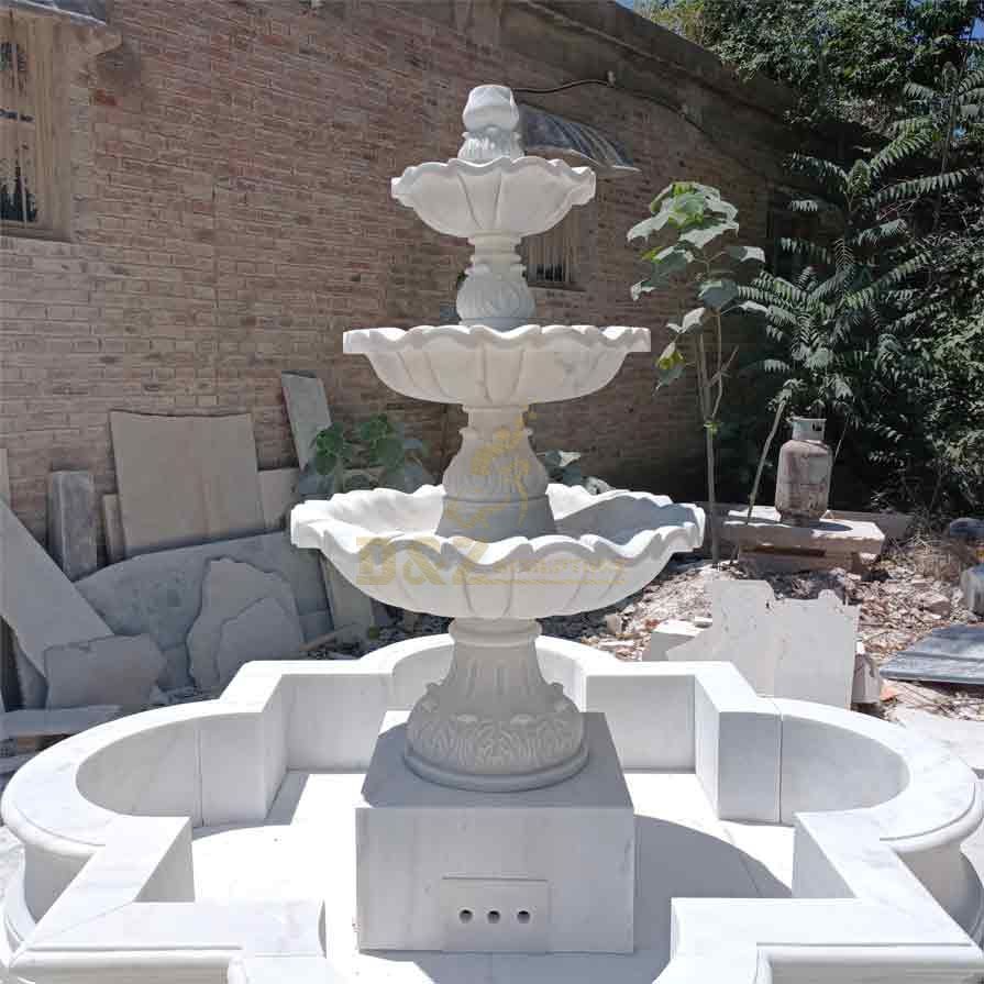 Large White Marble Outdoor Fountain Sculpture For Sale DZ-499