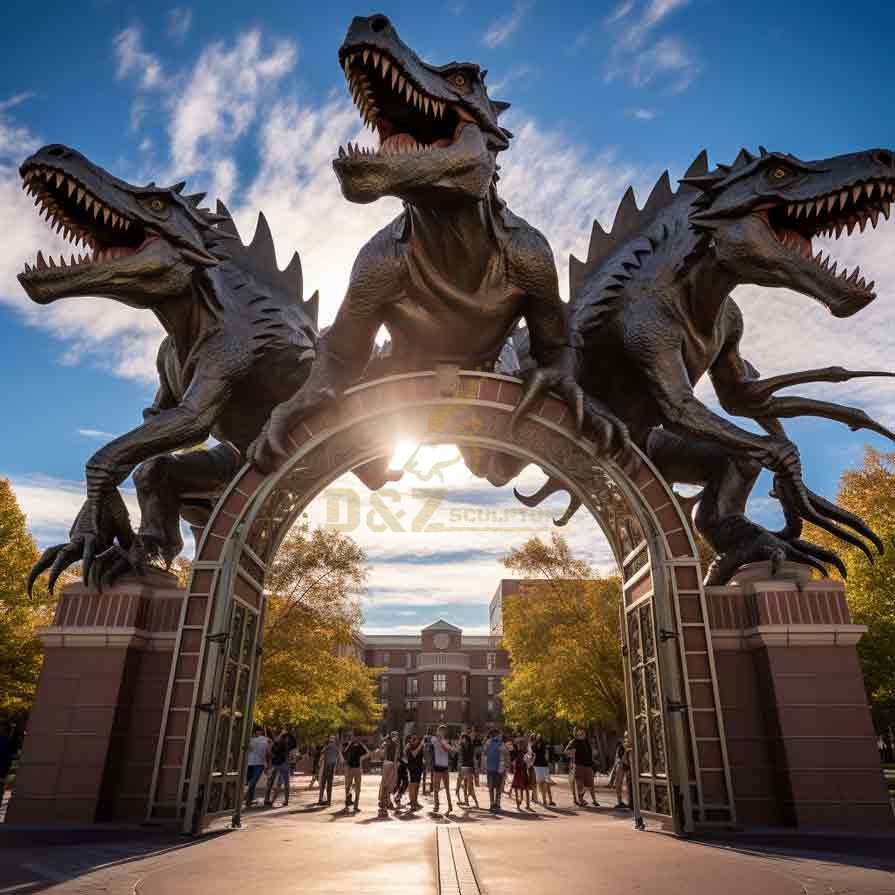 Large Bronze Dinosaur Skeleton and Dinosaur Statue for Sale DZ-500