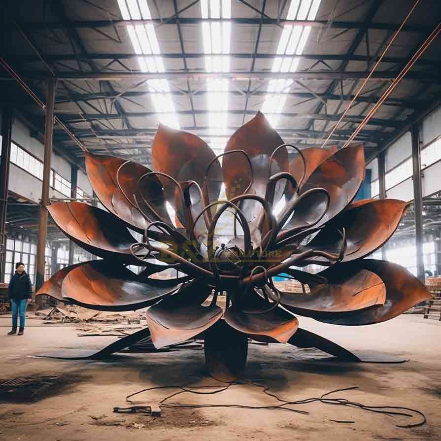 Giant Corten Steel Flower Garden Sculptures for Sale DZ-508