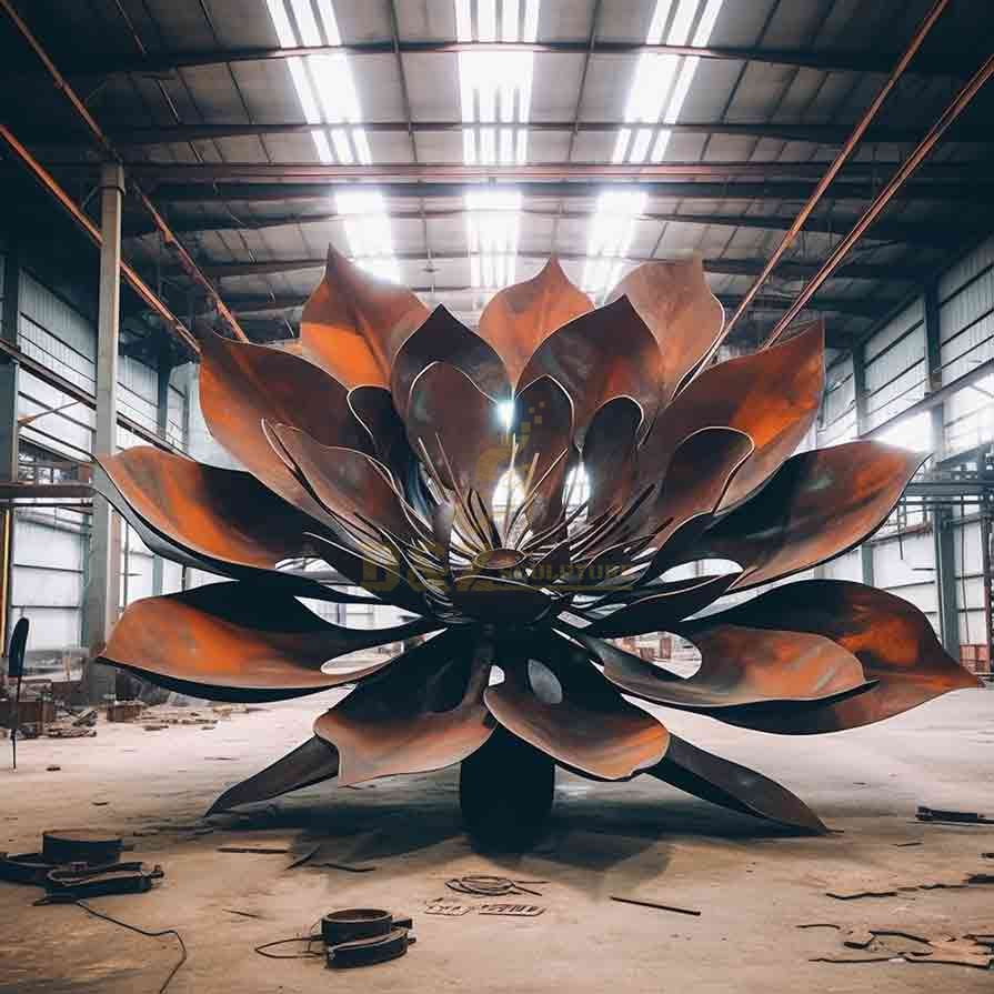 Giant Corten Steel Flower Garden Sculptures for Sale DZ-508