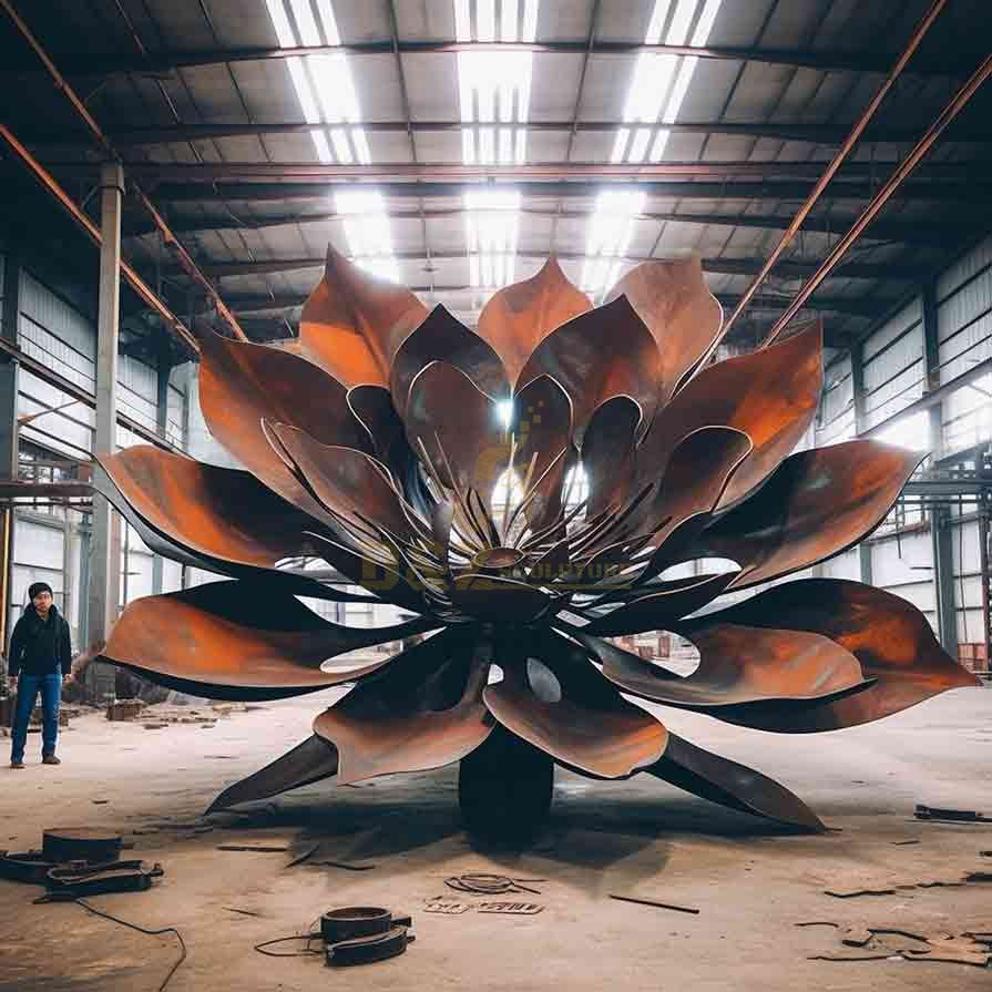 Giant Corten Steel Flower Garden Sculptures for Sale DZ-508