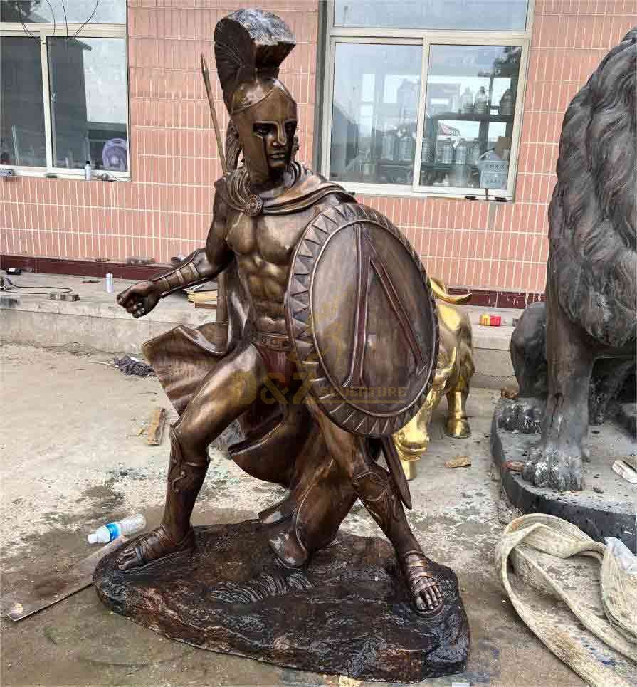 Life size bronze Greek Spartan warrior statue for sale DZ-513