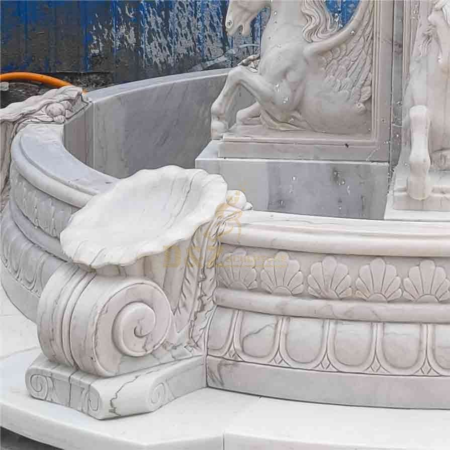 Exquisite Large White Marble Pegasus Fountain Sculpture for Sale DZ-515