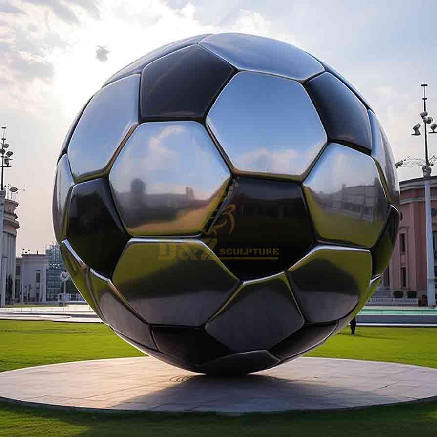 Large stainless steel electroplating football sculpture custom DZ-520