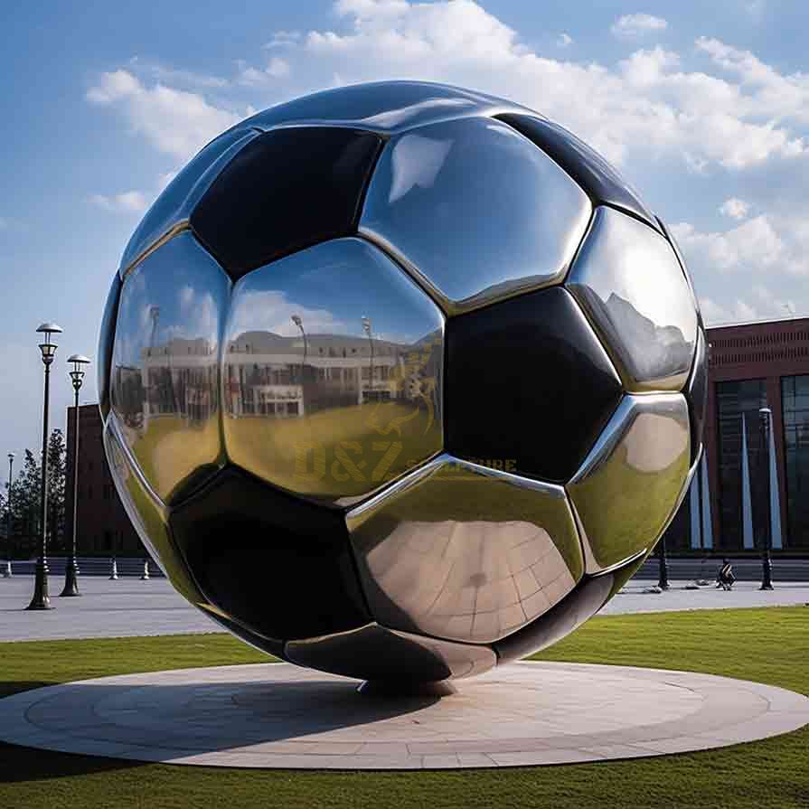 Large stainless steel electroplating football sculpture custom DZ-520