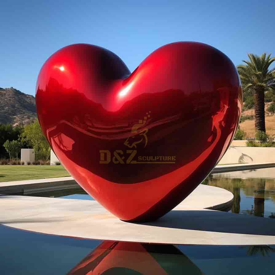 Giant Metal Red Heart Sculpture For Sale Garden Art Decoration DZ-523