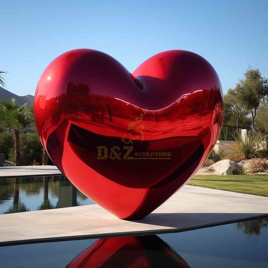 Giant Metal Red Heart Sculpture For Sale Garden Art Decoration DZ-523