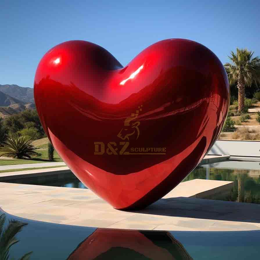 Giant Metal Red Heart Sculpture For Sale Garden Art Decoration DZ-523