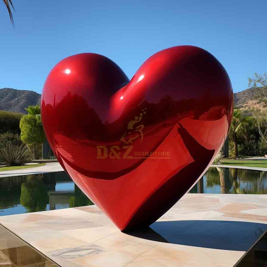 Giant Metal Red Heart Sculpture For Sale Garden Art Decoration DZ-523