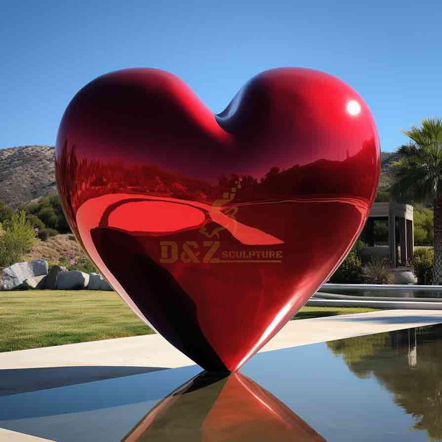 Giant Metal Red Heart Sculpture For Sale Garden Art Decoration DZ-523