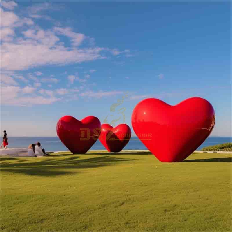 Large metal red heart sculpture: Wedding, party, and festival decorations DZ-528