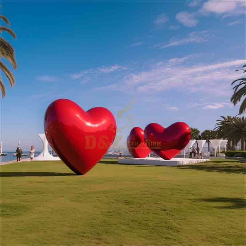 Large metal red heart sculpture: Wedding, party, and festival decorations DZ-528