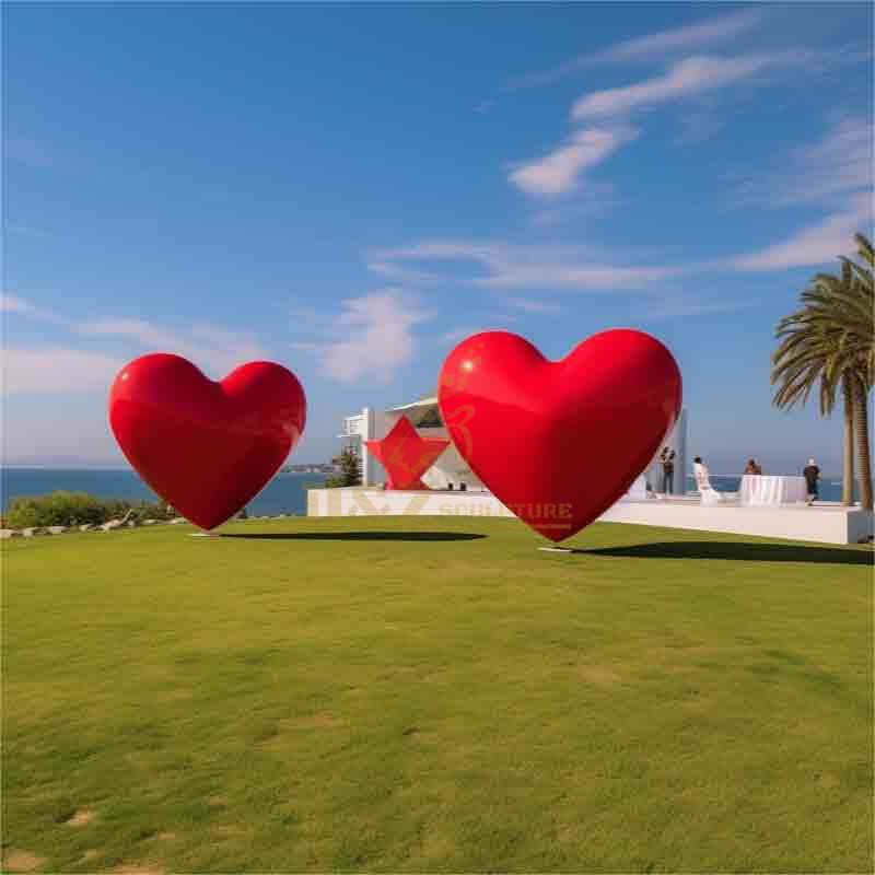 Large metal red heart sculpture: Wedding, party, and festival decorations DZ-528