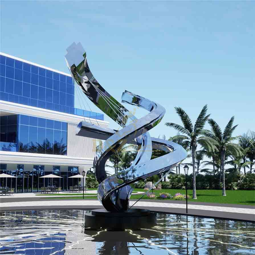 Mirror stainless steel abstract garden art sculpture DZ-530