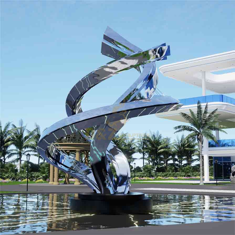 Mirror stainless steel abstract garden art sculpture DZ-530