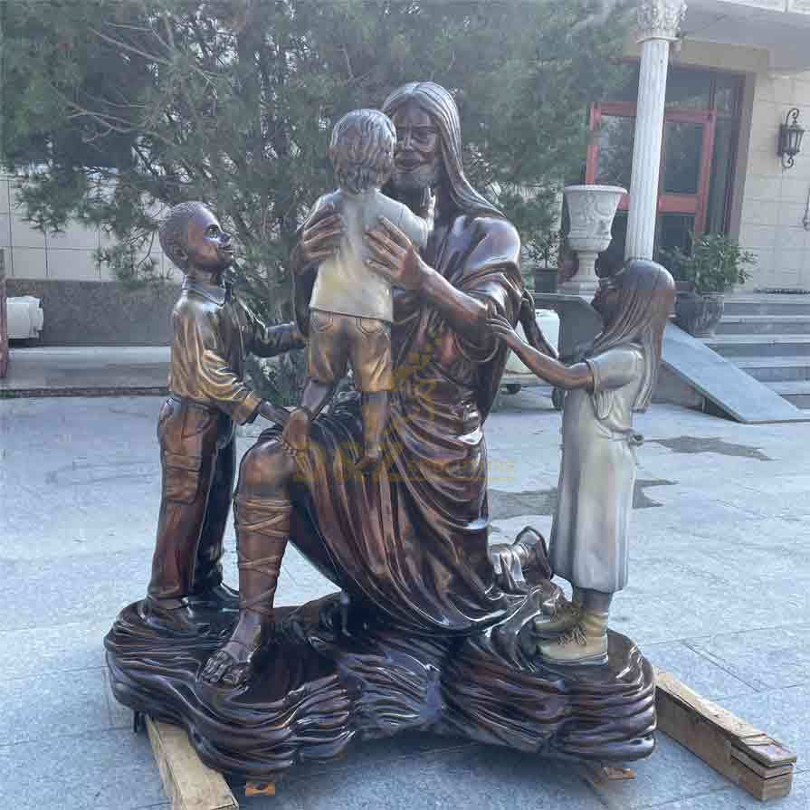 Catholic Statue: Bronze Jesus with Children Statue for sale DZ-538