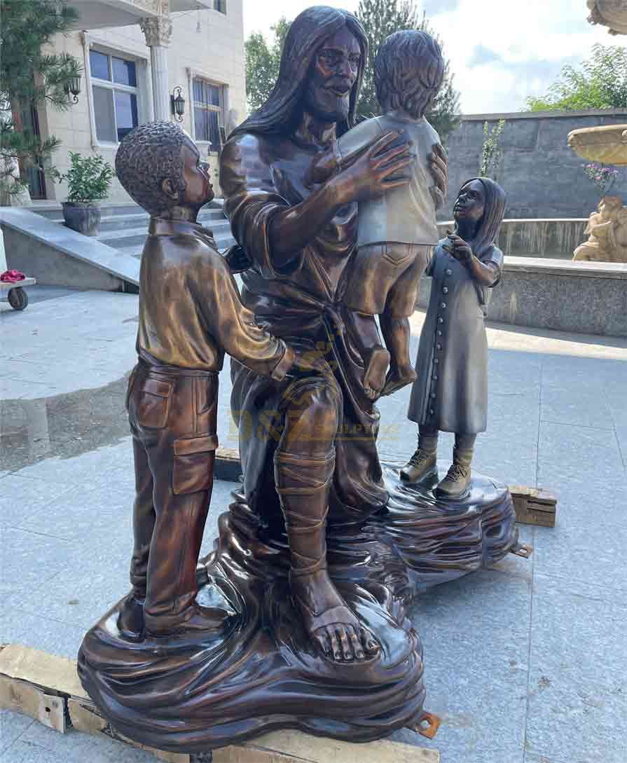 Catholic Statue: Bronze Jesus with Children Statue for sale DZ-538