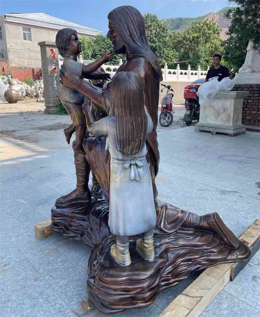 Catholic Statue: Bronze Jesus with Children Statue for sale DZ-538