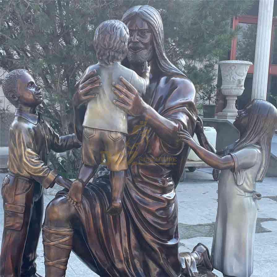 Catholic Statue: Bronze Jesus with Children Statue for sale DZ-538