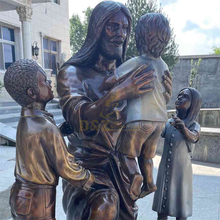 Catholic Statue: Bronze Jesus with Children Statue for sale DZ-538