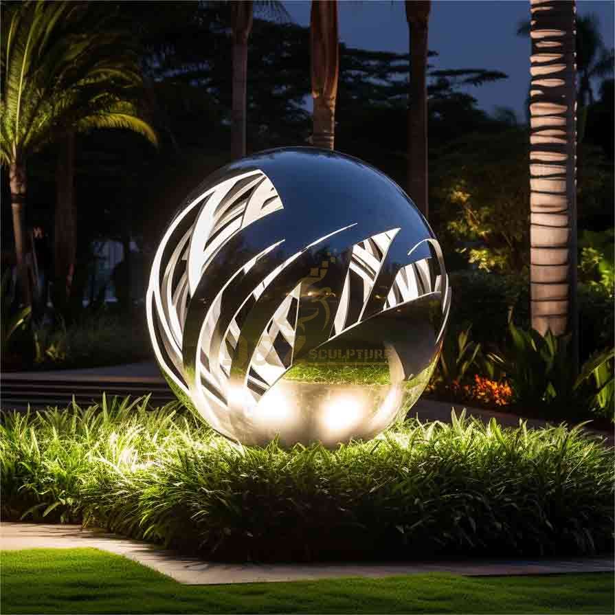 Customized mirror stainless steel garden sphere sculpture DZ-541