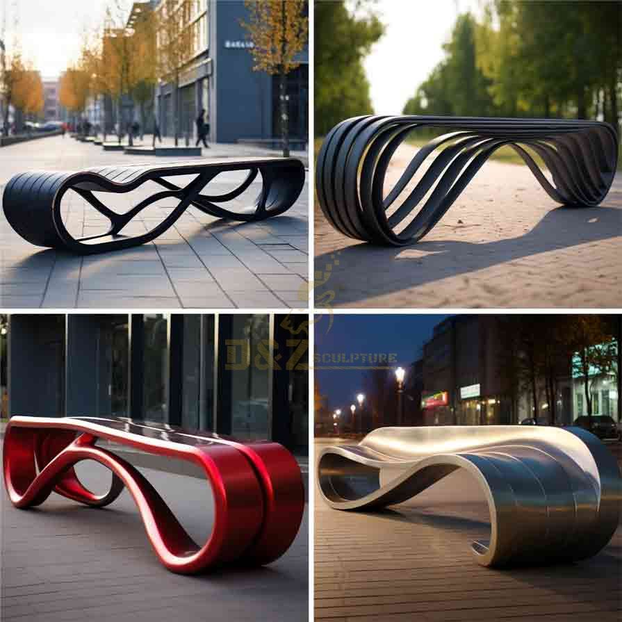 Modern outdoor metal benches for sale in bulk customization DZ-544