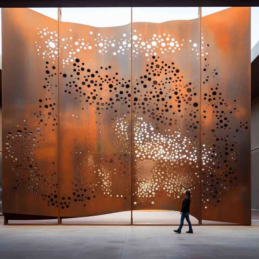 Large decorative corten steel laser cut garden screens sculpture for sale DZ-545