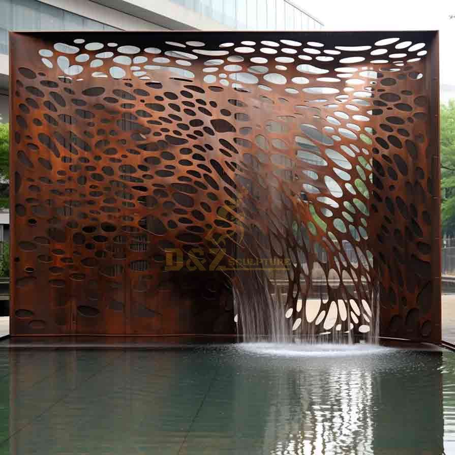 Large decorative corten steel laser cut garden screens sculpture for sale DZ-545