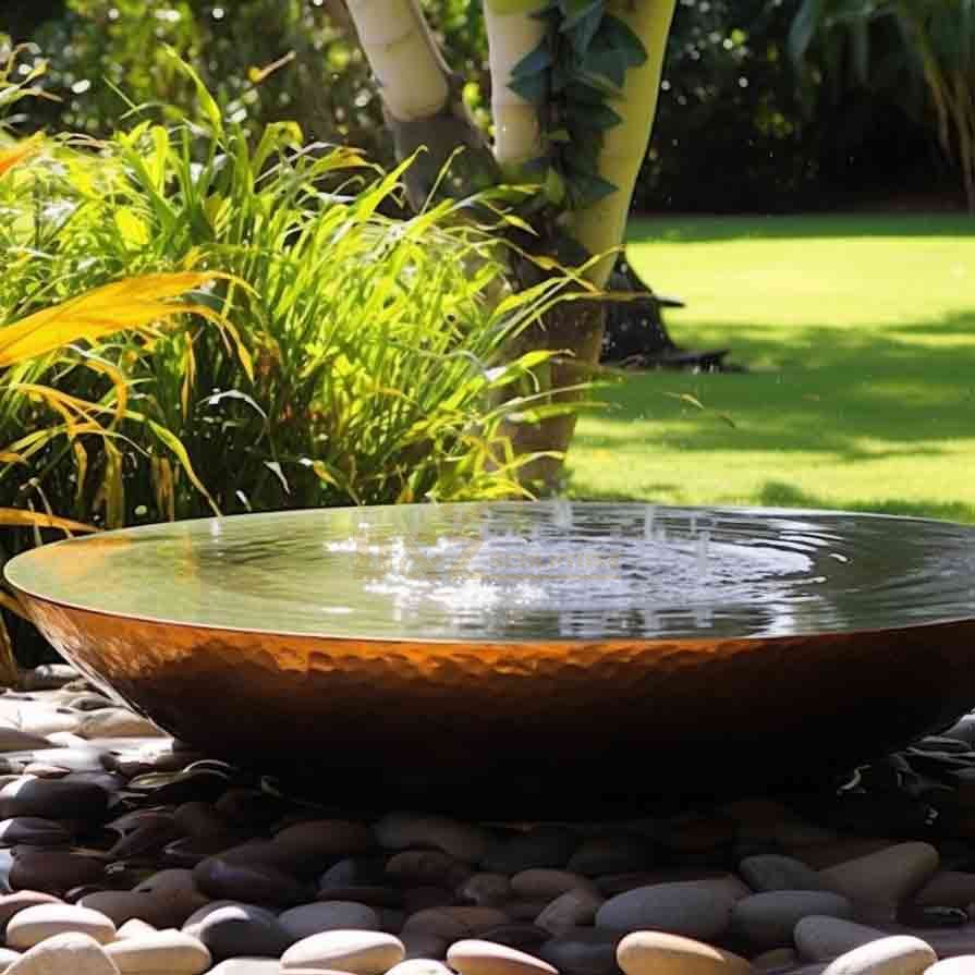 Large Corten steel water bowl fountain sculpture for sale DZ-546