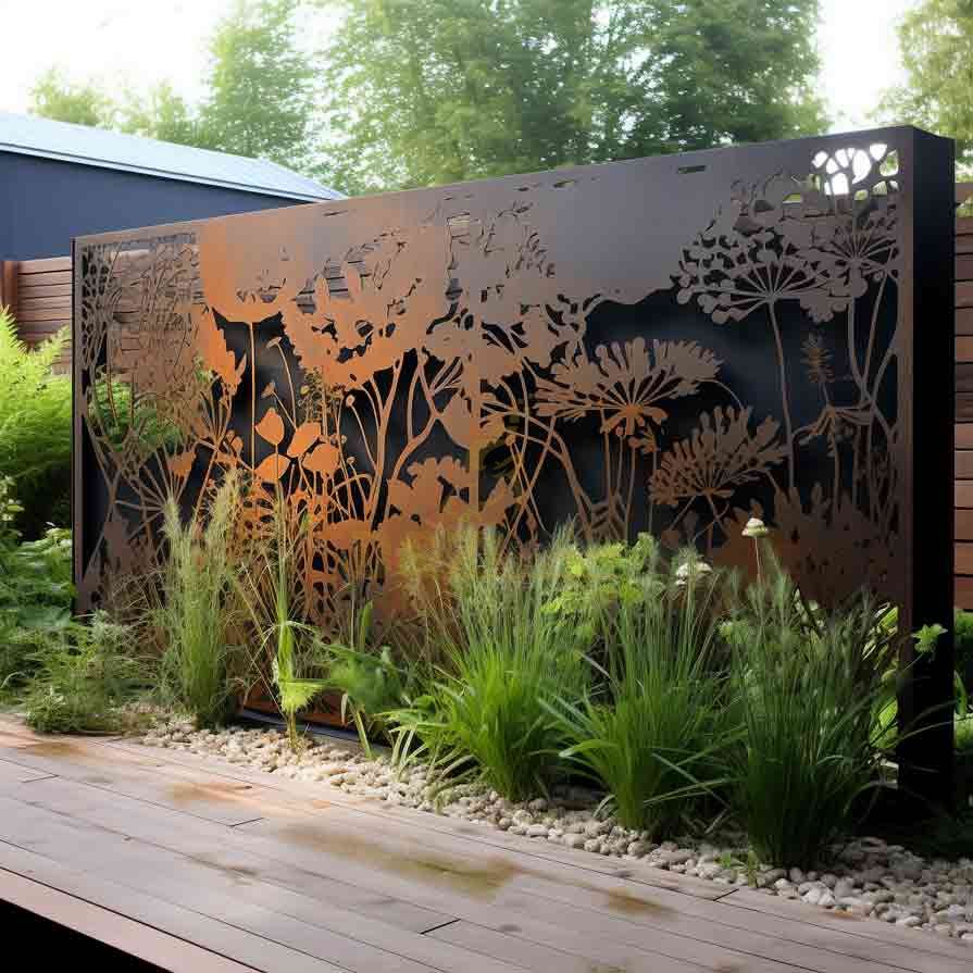 Garden Corten Steel Privacy Screen Sculpture for Sale DZ-548