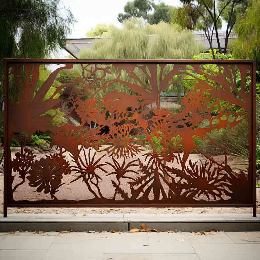 Garden Corten Steel Privacy Screen Sculpture for Sale DZ-548