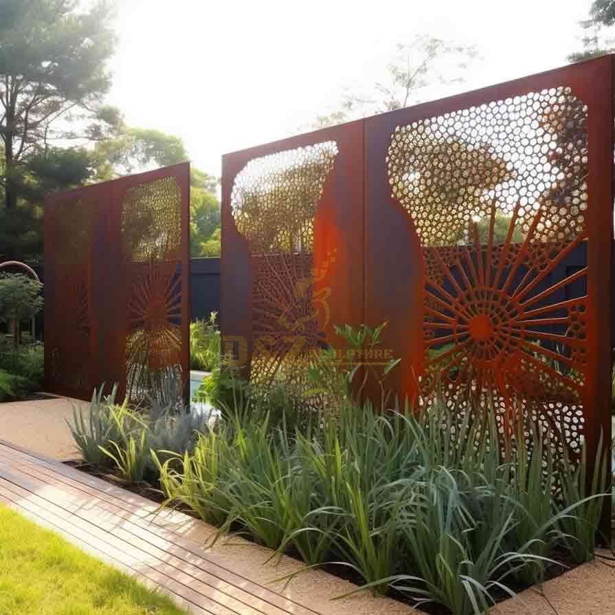 Custom Large Garden Corten Steel Screens Sculpture DZ-552