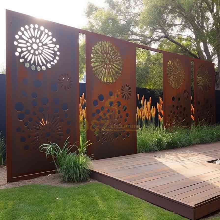 Custom Large Garden Corten Steel Screens Sculpture DZ-552