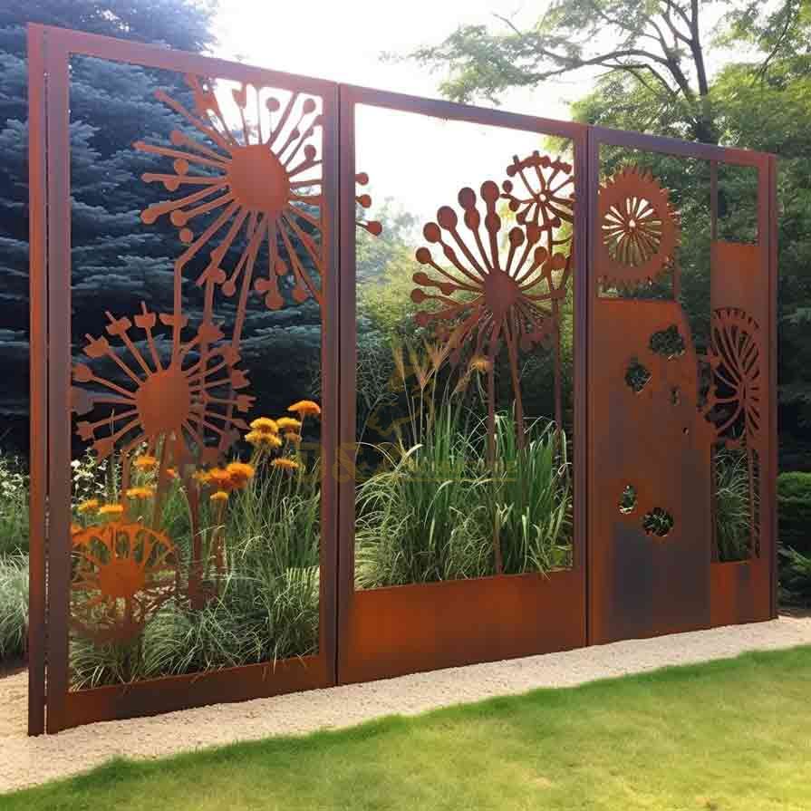 Custom Large Garden Corten Steel Screens Sculpture DZ-552