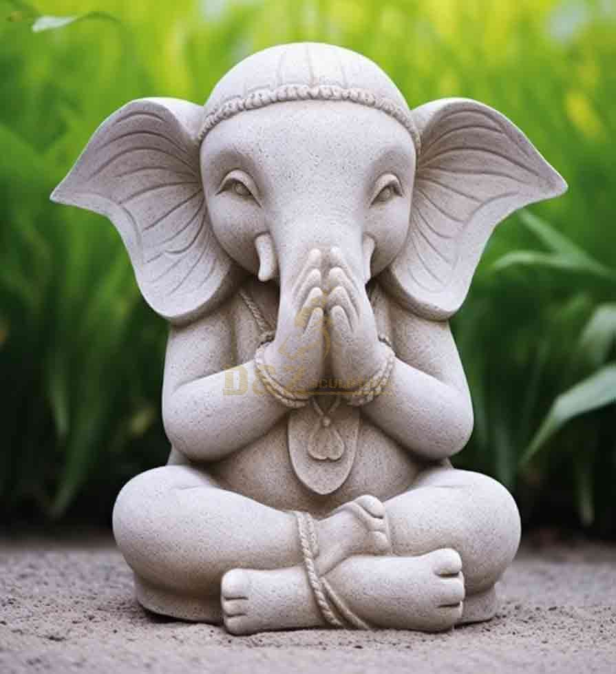 Yoga meditating elephant statue