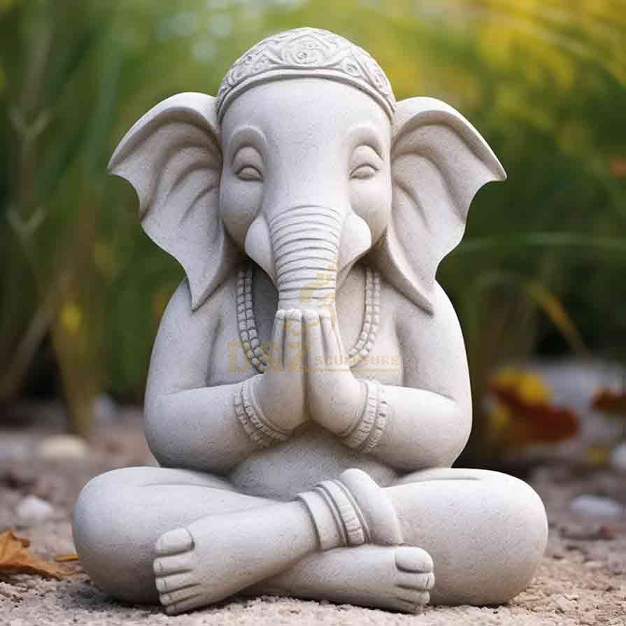 Yoga meditating elephant statue