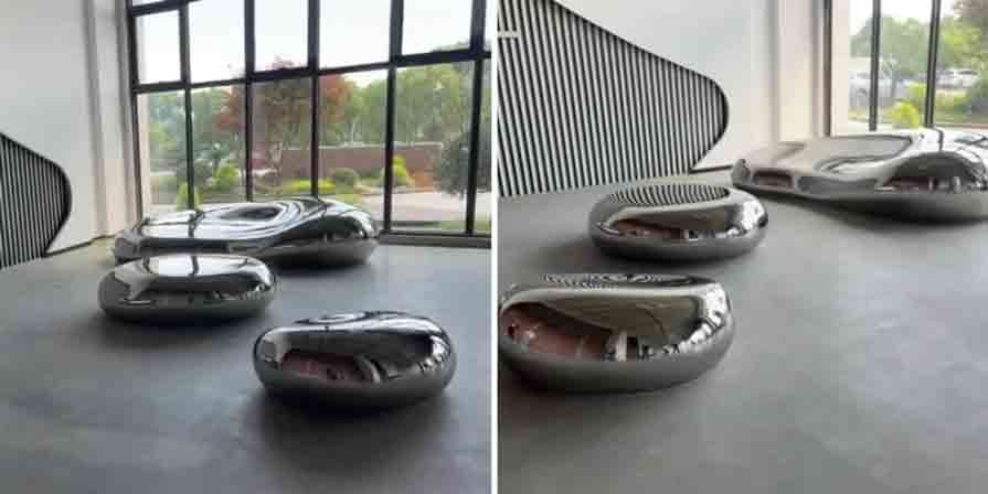 Metal Pebble Chair Sculpture Leisure Chair Sculpture DZ-571