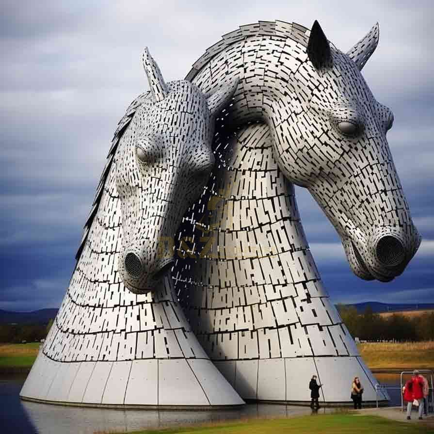 Giant Stainless Steel Horse Head Sculptures for Sale - Love Theme DZ-579