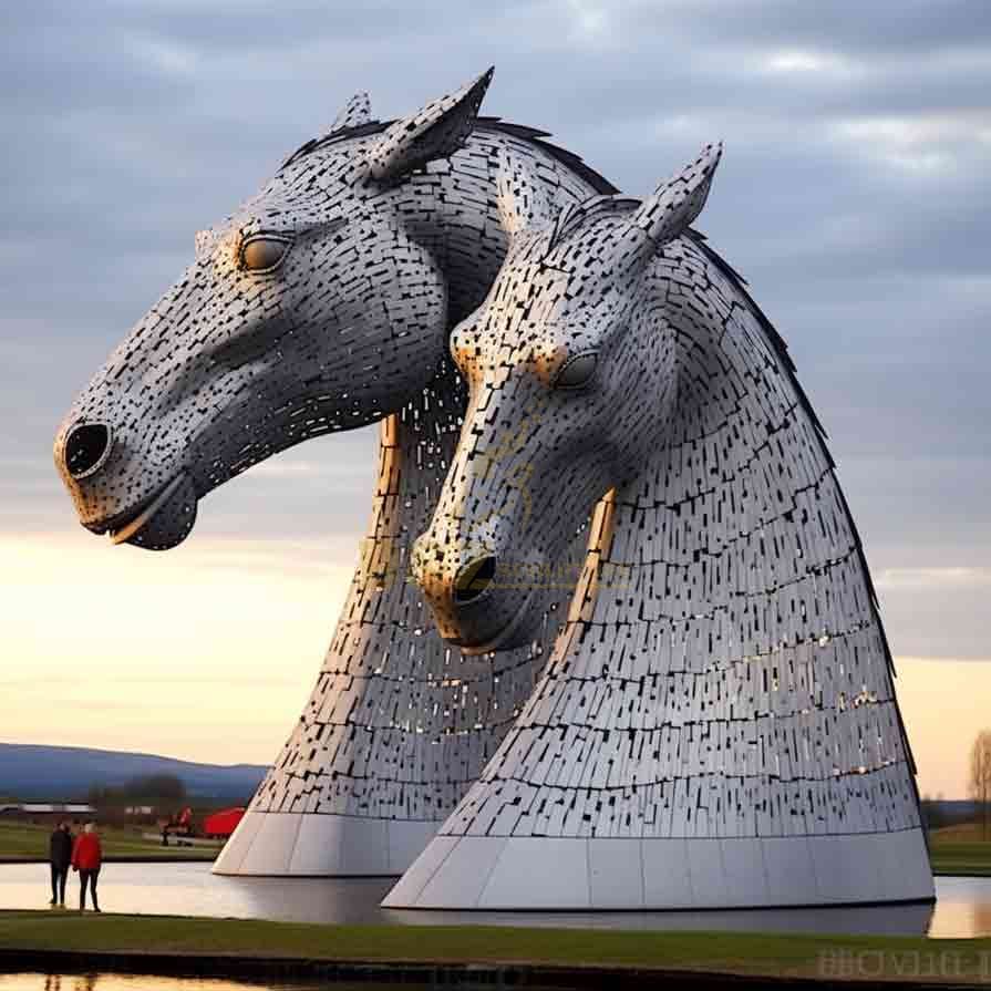 Giant Stainless Steel Horse Head Sculptures for Sale - Love Theme DZ-579