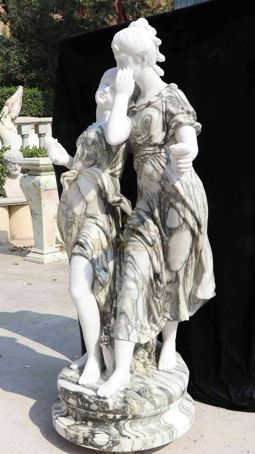 Garden Life Size Two Sisters Marble Statue For Sale DZ-582