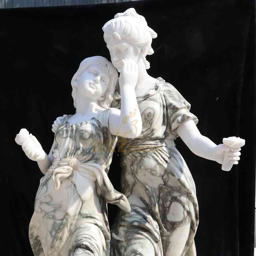 Garden Life Size Two Sisters Marble Statue For Sale DZ-582