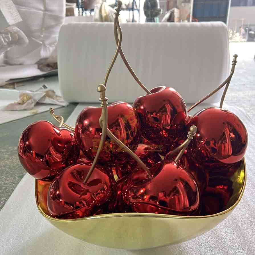 Large red metal cherry sculpture for hotel decoration DZ-590