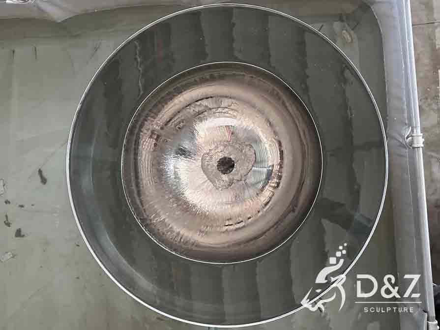 Mirror stainless steel ripple water bowl fountain sculpture for garden DZ-597