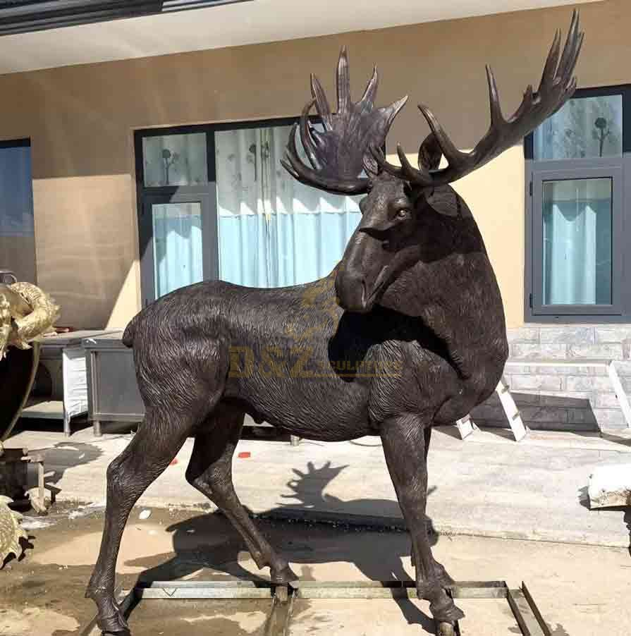 Large Outdoor Garden Bronze Moose Statue For Sale DZ-599