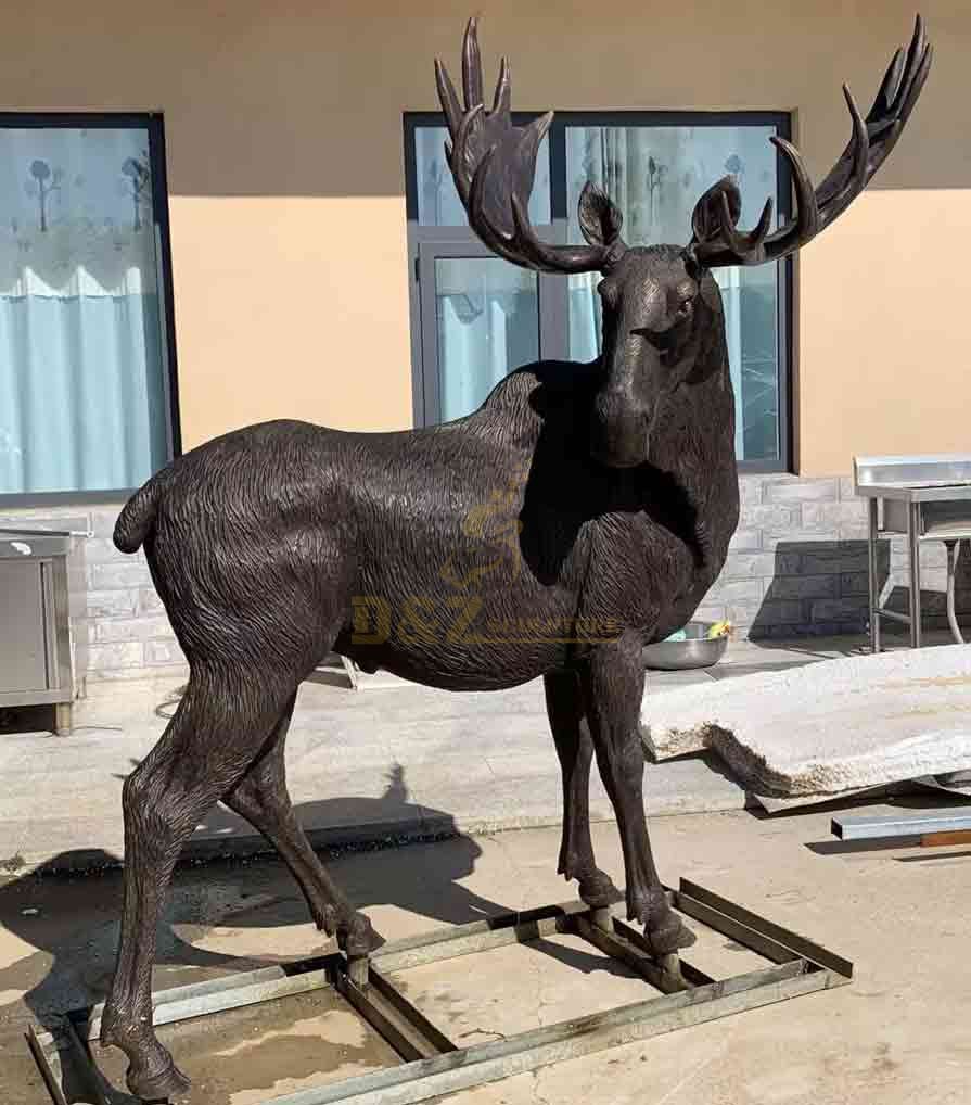 Large Outdoor Garden Bronze Moose Statue For Sale DZ-599