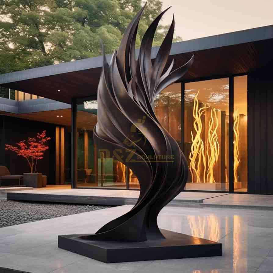 Rising Large Abstract Metal Phoenix Sculpture DZ-600